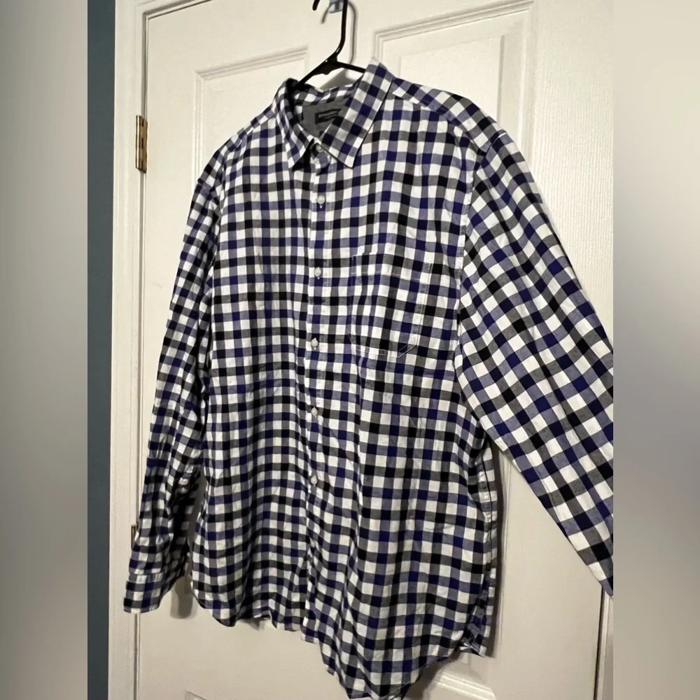 Banana Republic Men’s XL Flannel Camden Fit Button Up Shirt Plaid Blue X Large